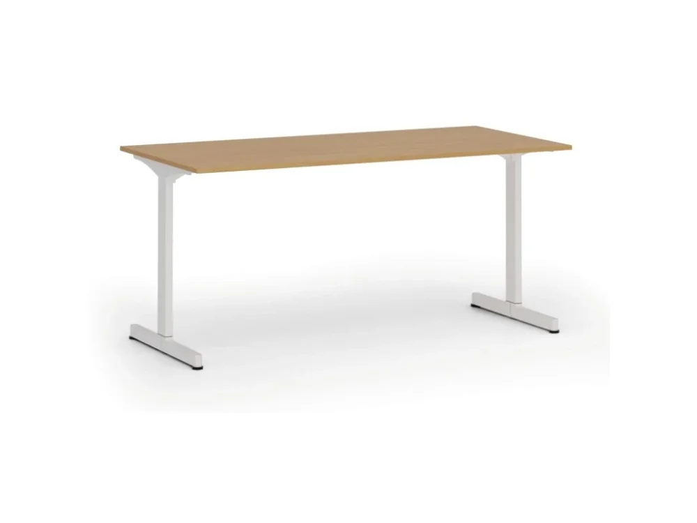 Speciální Cena Kancelářský stůl PRIMO BETA, 160x80 cm, bílá podnož, buk