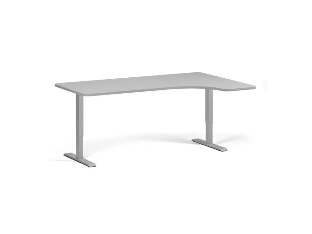 Rohový polohovací stůl se zaoblenými rohy, 180x120 cm, 1 motor, L/P, šedá podnož, šedá Kup Teď