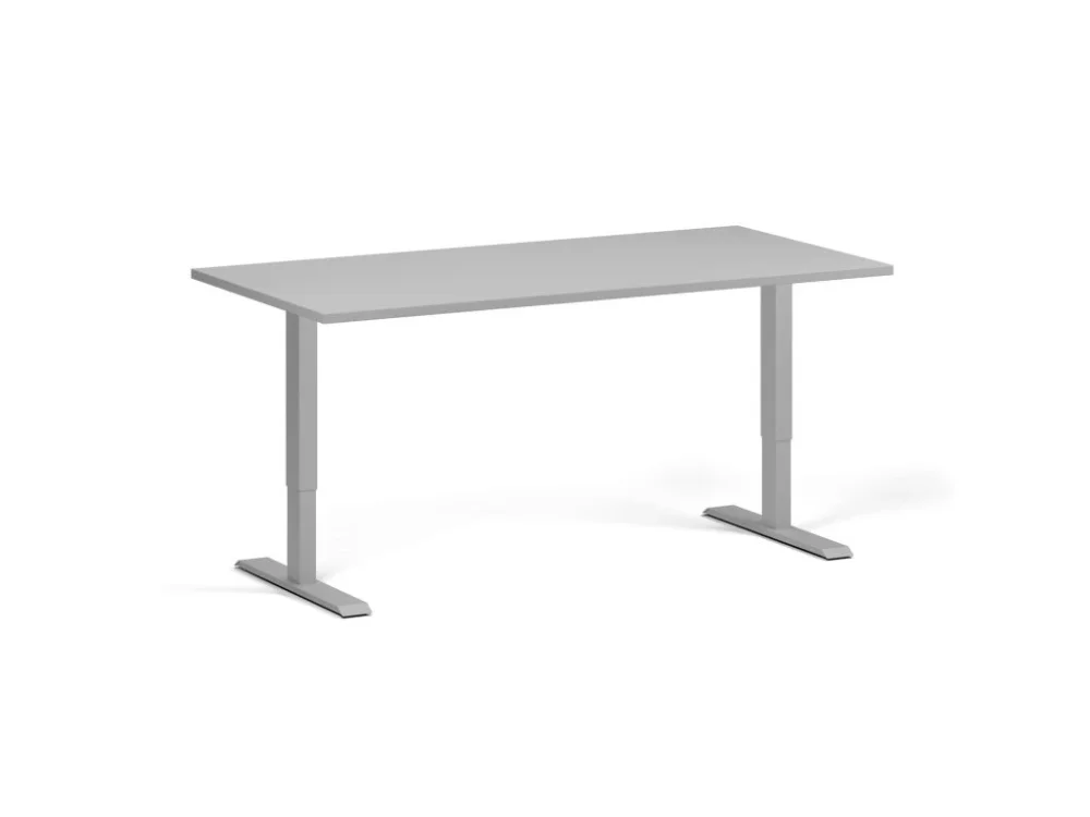 Výškově nastavitelný stůl, 160x80 cm, 1 motor, šedá podnožm, šedá Výhodná Nabídka