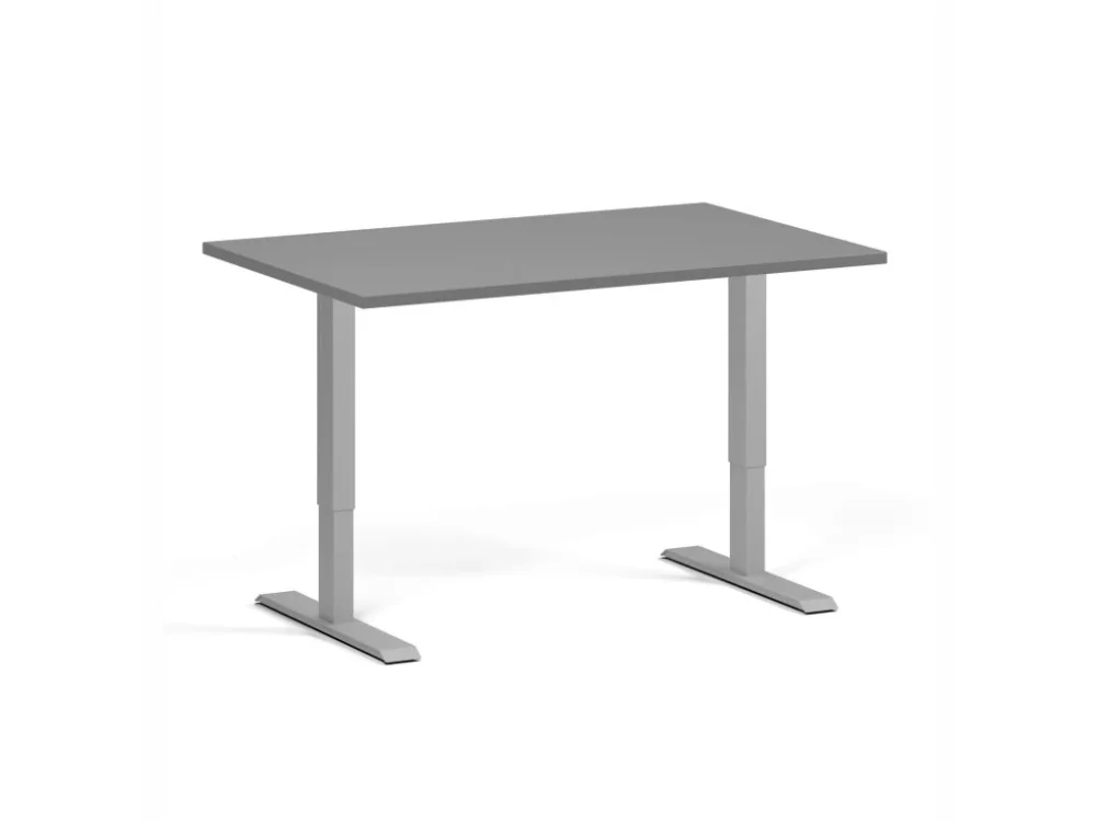 Cenově Výhodný Výškově nastavitelný stůl, 120x80 cm, 1 motor, šedá podnož, grafit