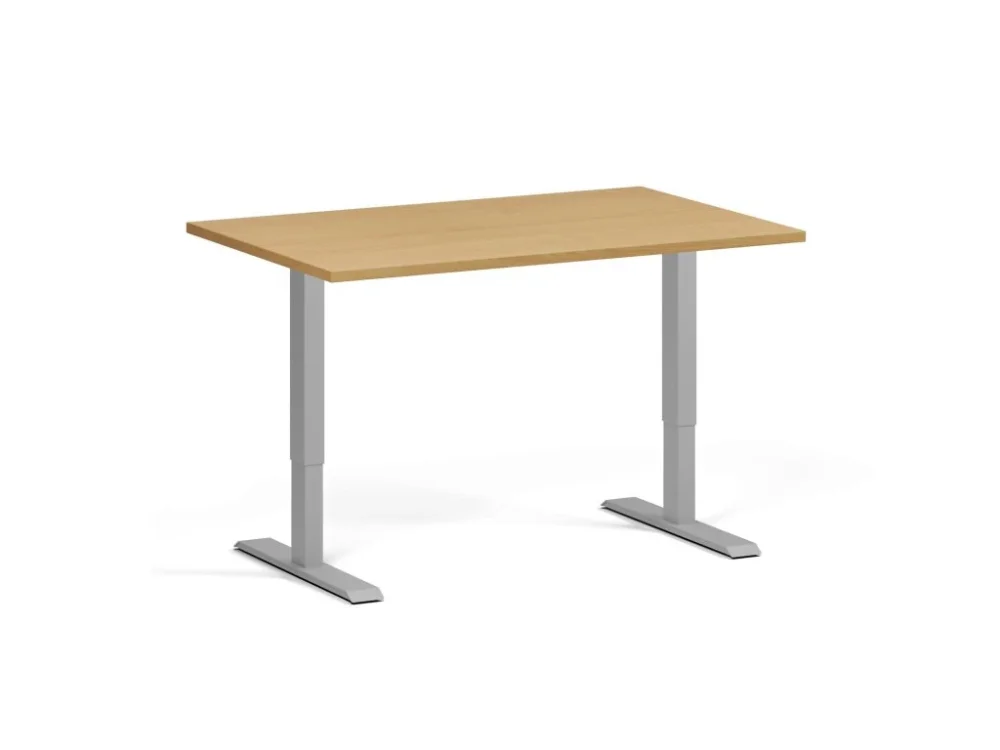 Výškově nastavitelný stůl, 120x80 cm, 1 motor, šedá podnož, buk Hit Sezóny