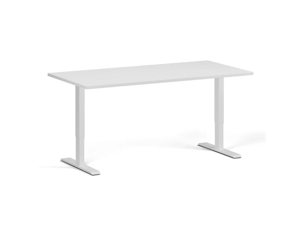 Nejlepší Cena Výškově nastavitelný stůl, 160x80 cm, 1 motor, bílá podnož, bílá