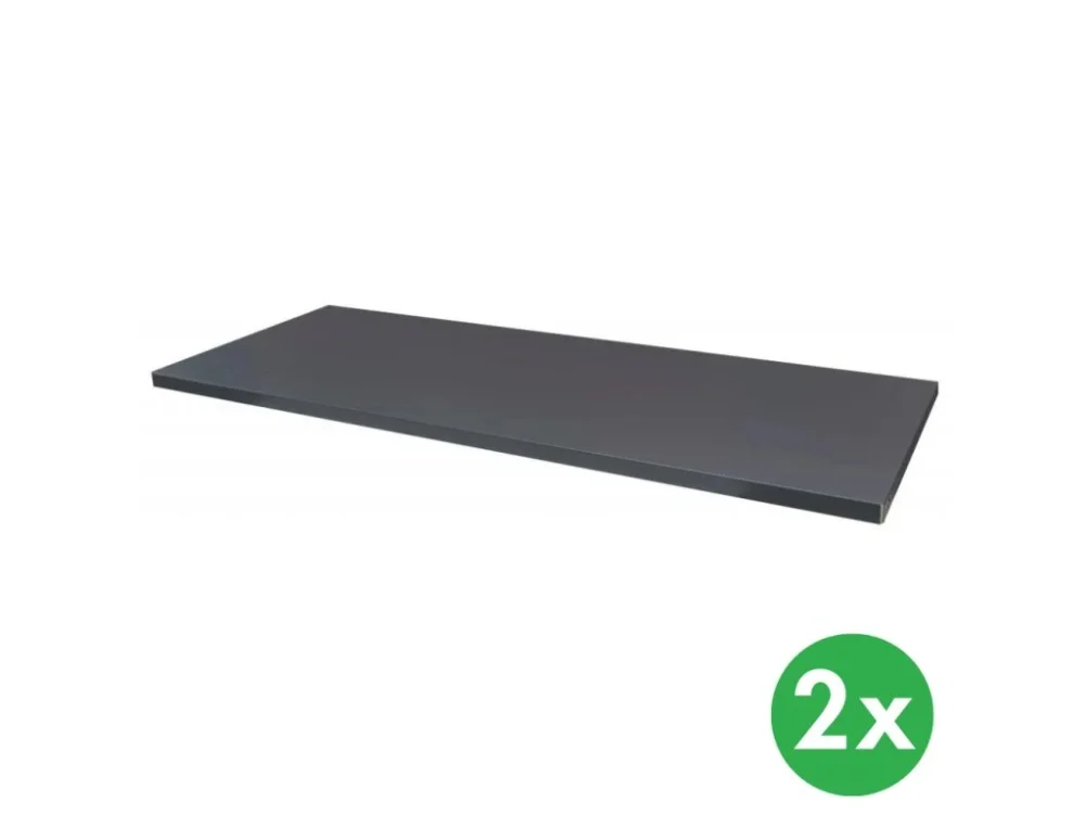 Přídavná police k policovým skříním METAL, 950 x 400 mm, tmavě šedá, 2 ks Originální