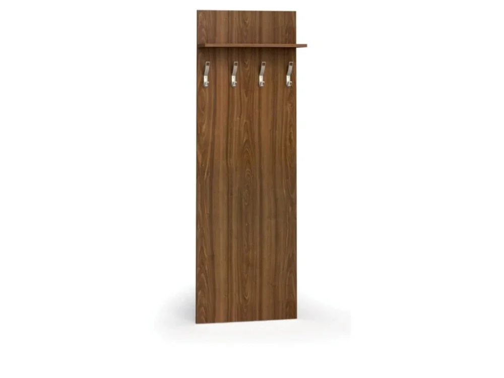 Věšáková stěna PRIMO WOOD, 4 háčky, police, léta svisle, ořech Aktuální