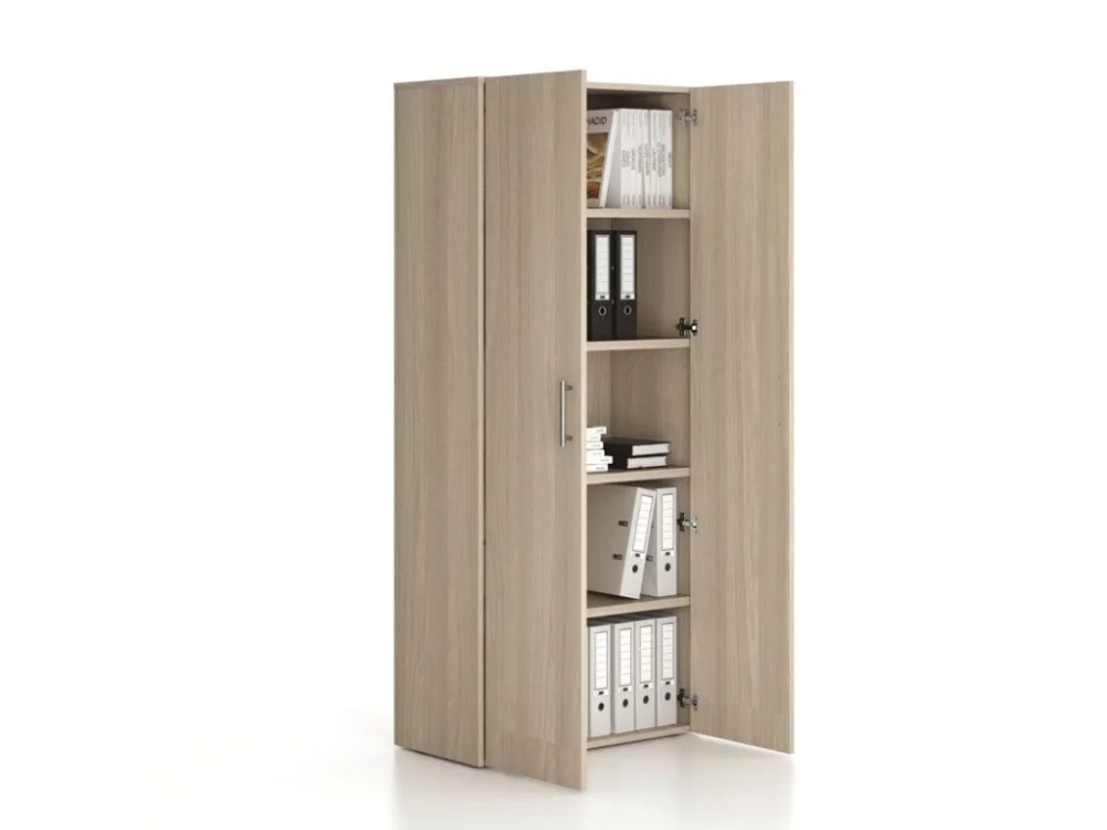 Časově Omezené Kancelářská skříň vysoká SOLID, 800 x 400 x 1830 mm, dub přírodní
