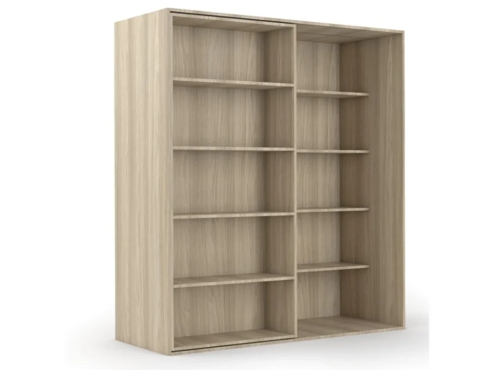 Levný Dvouřadá posuvná knihovna DOUBLE, 1800 x 700 x 2000 mm, dub přírodní