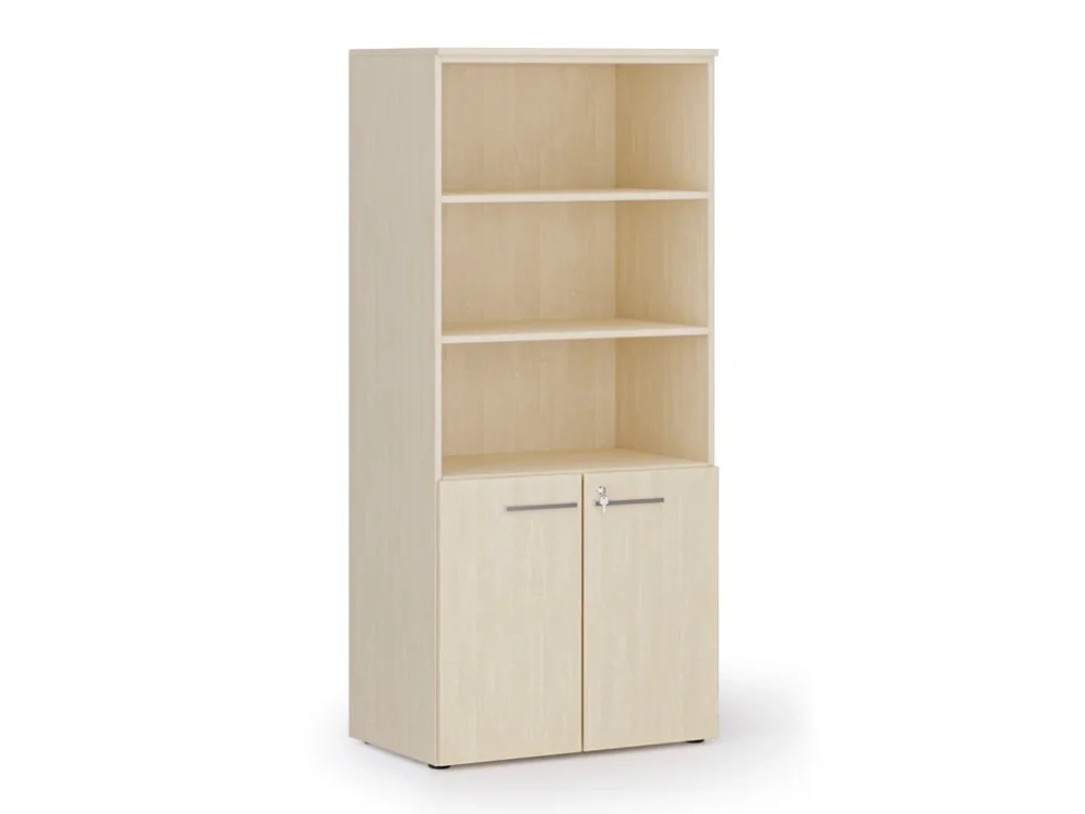 Kombinovaná kancelářská skříň PRIMO WOOD, nízké dveře, 800 x 500 x 1781 mm, bříza Koupit Online