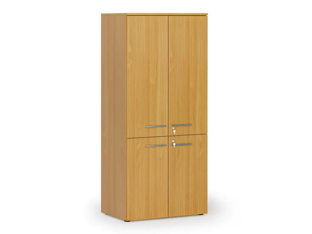 Cenová Bomba Kancelářská policová skříň PRIMO WOOD, půlené dveře, 800 x 500 x 1781 mm, buk