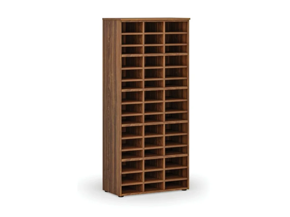 Akční Cena Třídicí regál PRIMO WOOD, 800 x 420 x 1781 mm, 45 přihrádek, ořech