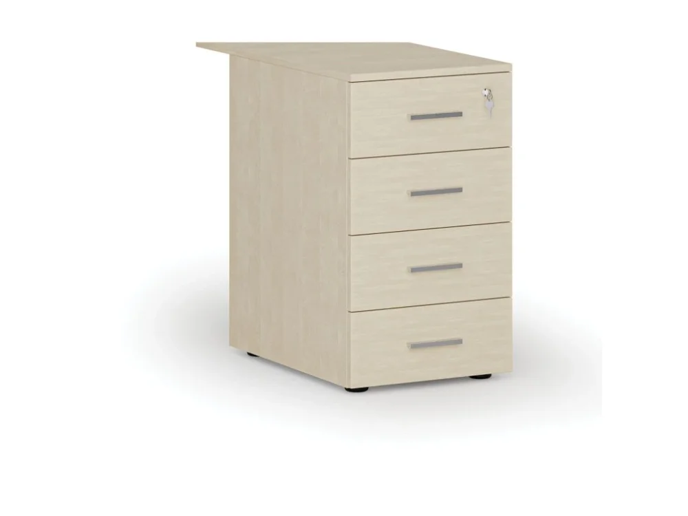 Vrácení Zdarma Kancelářský přístavný zásuvkový kontejner PRIMO WOOD, 4 zásuvky, bříza