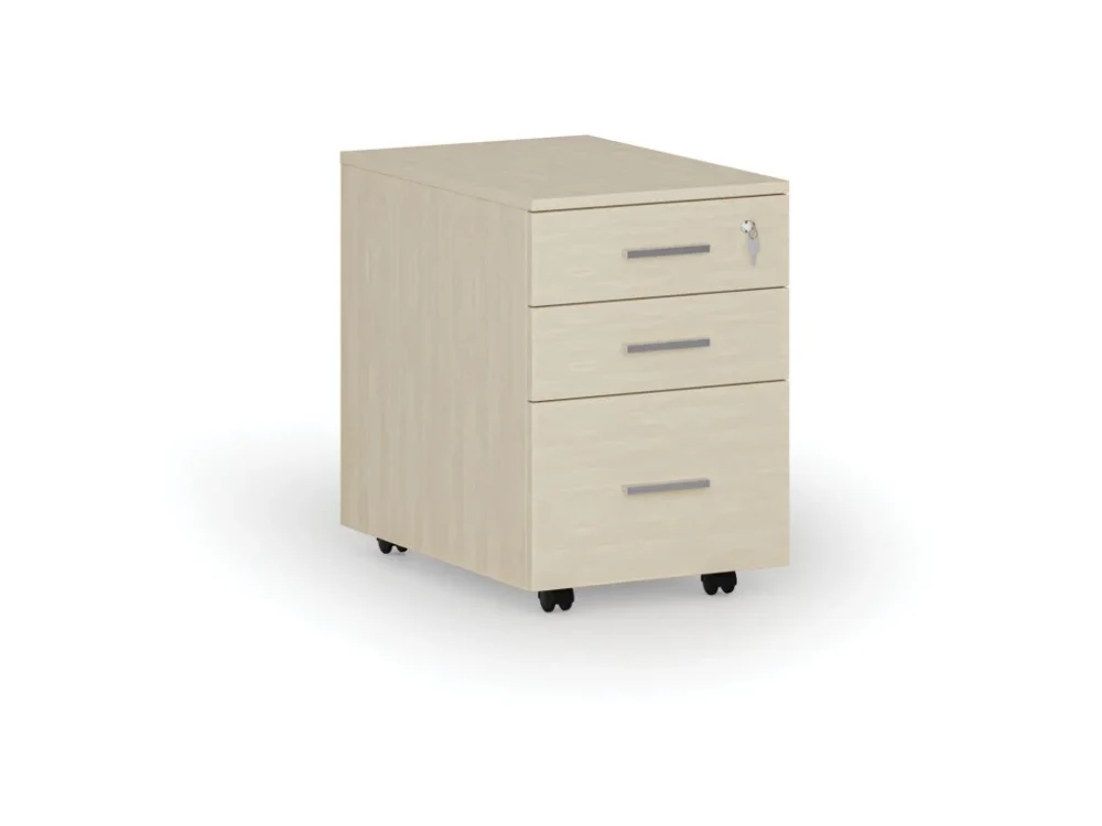 Super Cena Kancelářský mobilní kontejner na závěsné složky PRIMO WOOD, 3 zásuvky, bříza