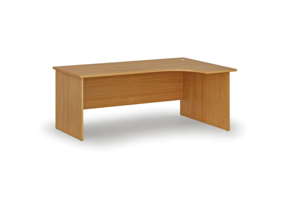 Rohový kancelářský psací stůl PRIMO WOOD, 180x120 cm, pravý, buk Vrácení Zdarma