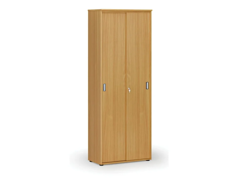 Pouze Dnes Kancelářská skříň se zasouvacími dveřmi PRIMO WOOD, 800 x 420 x 2128 mm, buk