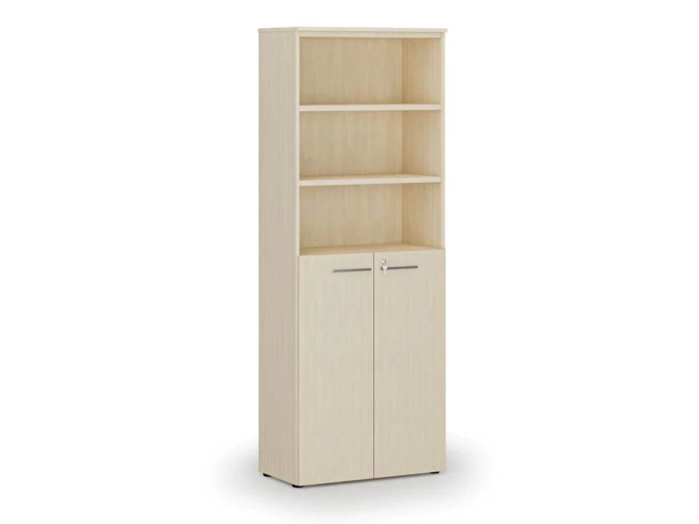 Cenová Bomba Kombinovaná kancelářská skříň PRIMO WOOD, dveře na 3 patra, 800 x 420 x 2128 mm, bříza