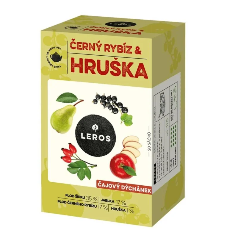 Leros bylinný čaj Dýchánek Černý rybíz & hruška/ 20 sáčků Aktuální