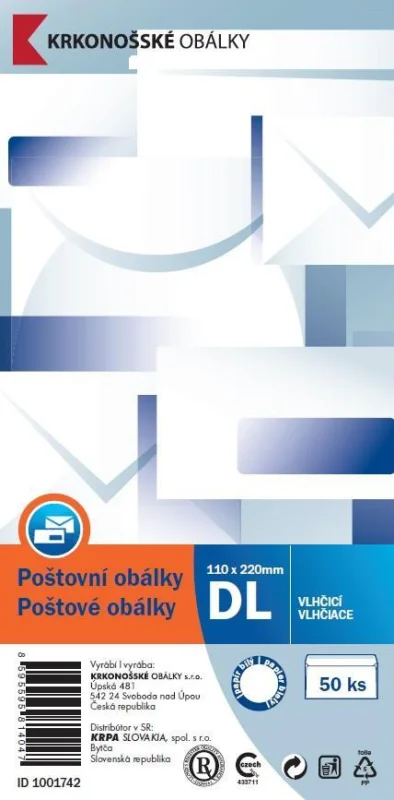 Obálka DL obyčejná, 50 ks, 110 x 220 Odeslání Ihned