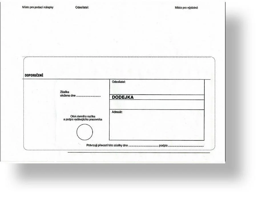 Obálka s dodejkou C5, samopropisující, s textem, bez pruhu, oblá klopa, 1000 ks, 229 x 155 Nakupujte Hned