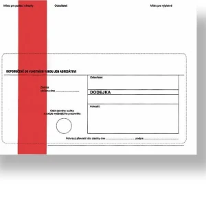 Bezpečná Platba Obálka s dodejkou C5, samopropisující, s textem, červený pruh, oblá klopa, 100 ks, 229 x 155