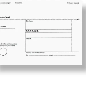 Víkendová Akce Obálka s dodejkou - s odtrhávací klopou B6, rec., s textem, bez pruhu, 100 ks, 125 x 176