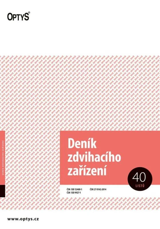 OPTYS deník zdvihacího zařízení A4 Sleva