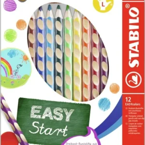 Zlevněný Pastelky STABILO EASYcolors trojhranné pro leváky 12 ks + ořezávátko