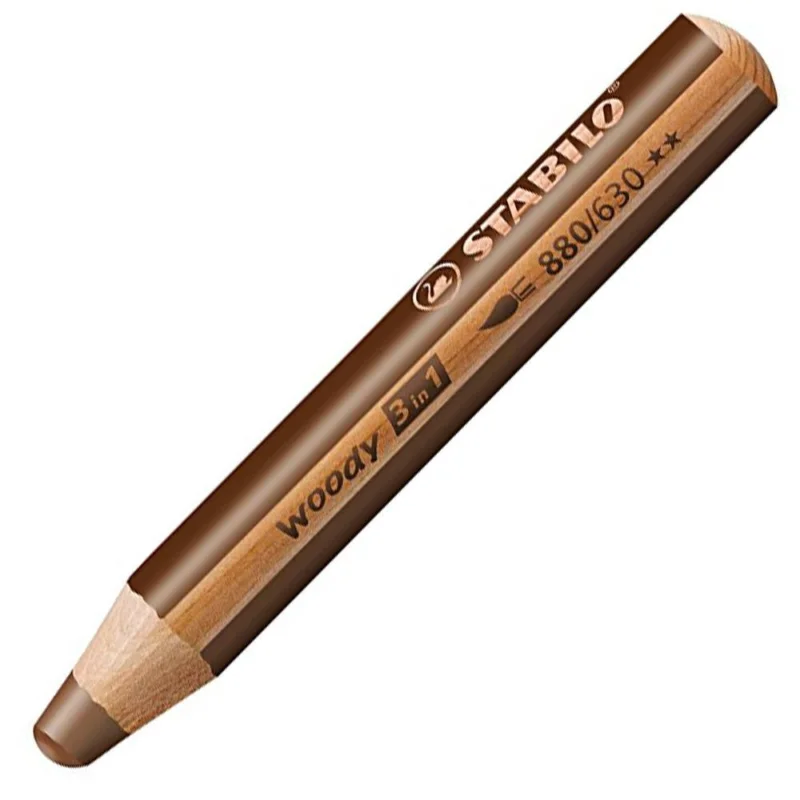 Akční Nabídka Pastelky STABILO woody 3 in 1 hnědá