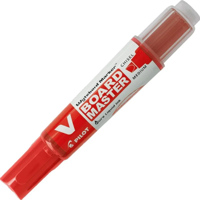 Značkový Pilot popisovač 5980 na bílé tabule V-Board Master zkosený červený