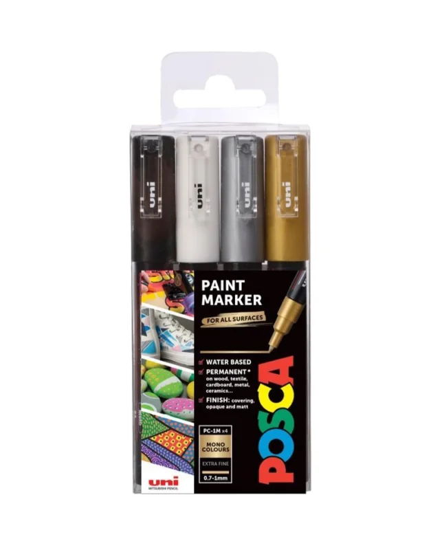 Víkendová Akce POSCA unikátní popisovač PC-1M 0,7 mm sada 4 barev
