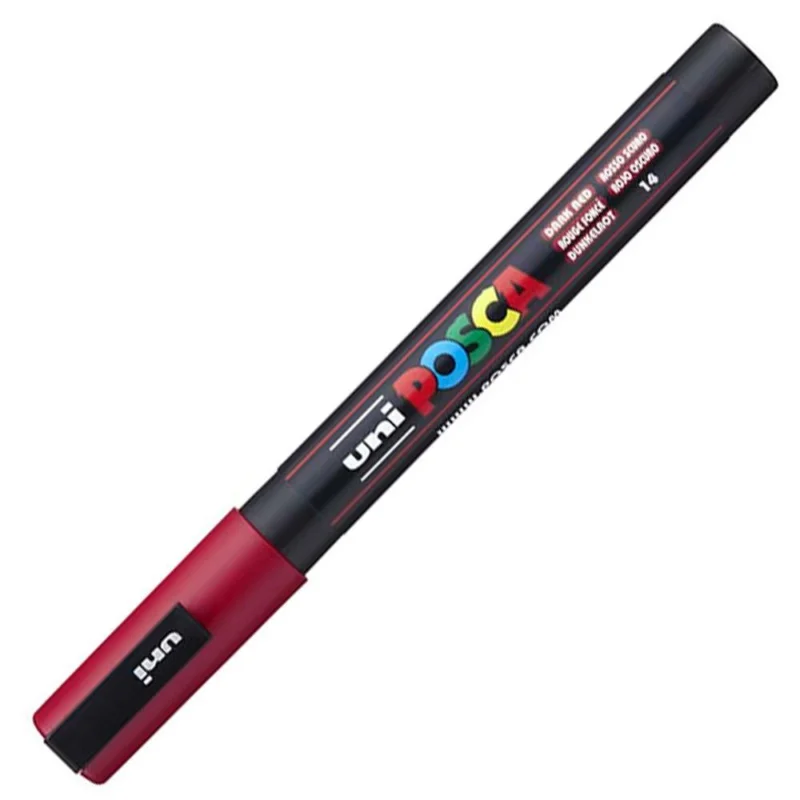 Zlevněný POSCA unikátní popisovač PC-3M 0,9-1,3 mm tm. červený