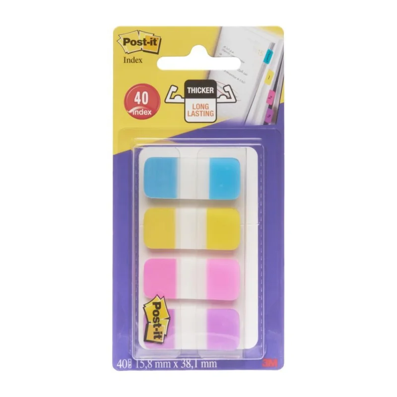 Vysoce Kvalitní Post-it záložky samolepicí silné 15,8 x 38,1 mm/4 x 10 ks