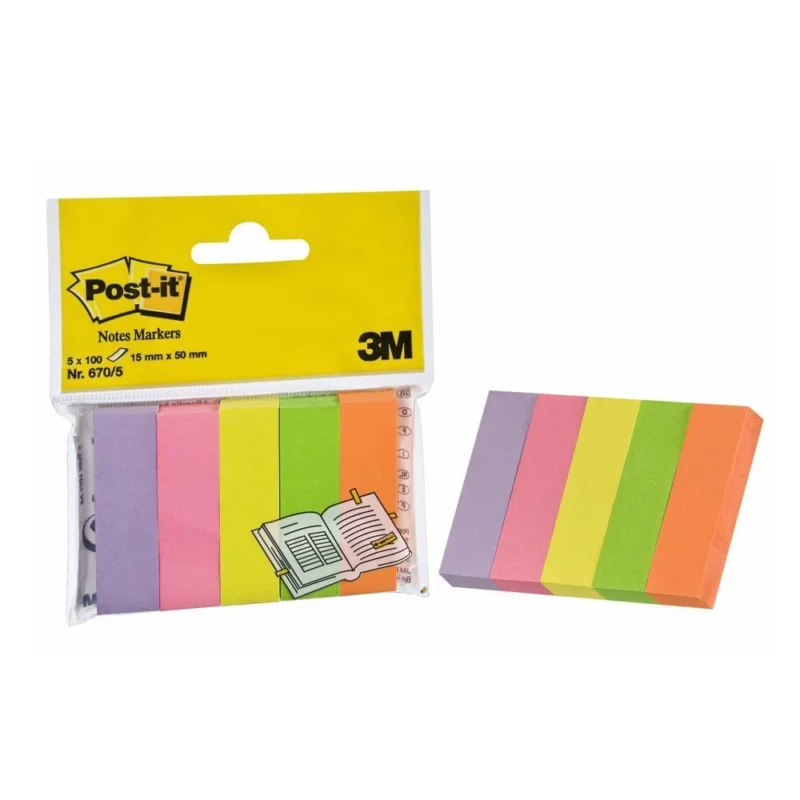 Víkendová Akce Post-it značkovací bločky 15 x 50 mm/5 ks neonové barvy