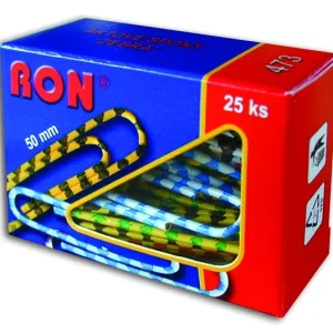 Zlevněný Ron spony aktové 473, 50 mm / 25 ks barevné Zebra