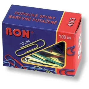 Vrácení Zdarma Ron spony oblé 453 B, 32 mm / 100 ks plastové barevné
