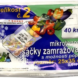 Bezpečná Platba Sáček zamrazovací č.2 transparentní 250 x 350 / 40 ks, 17 mic