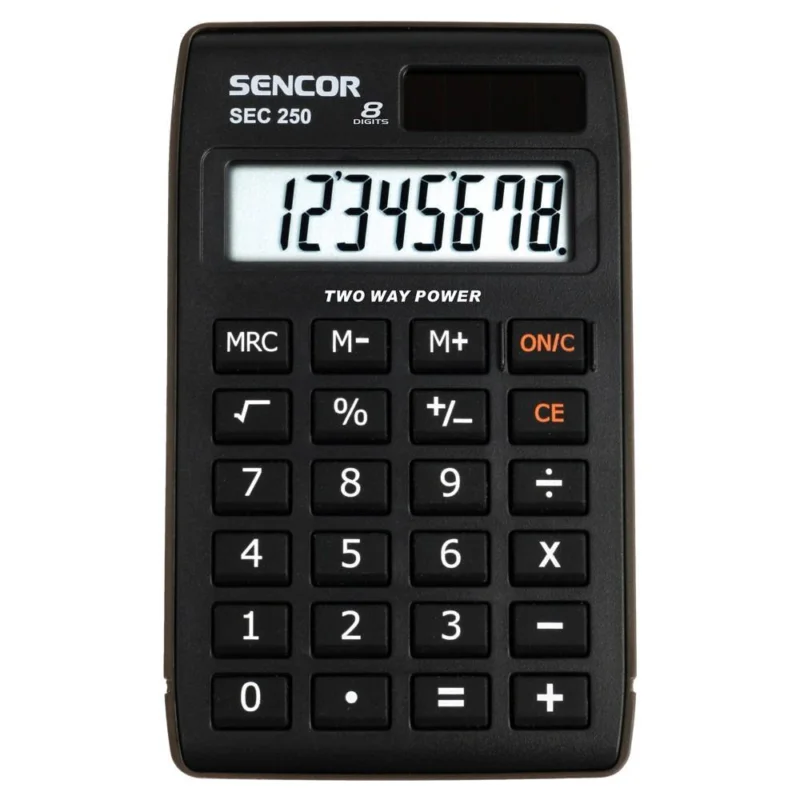 Tovární Cena Sencor kalkulačka SEC 250/ 8 kapesní / 8 míst černá