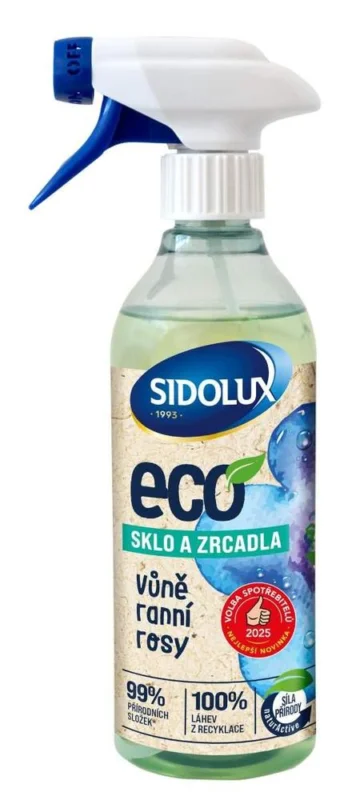 Akce Sidolux ECO skla a zrcadla s vůní ranní rosy 500 ml