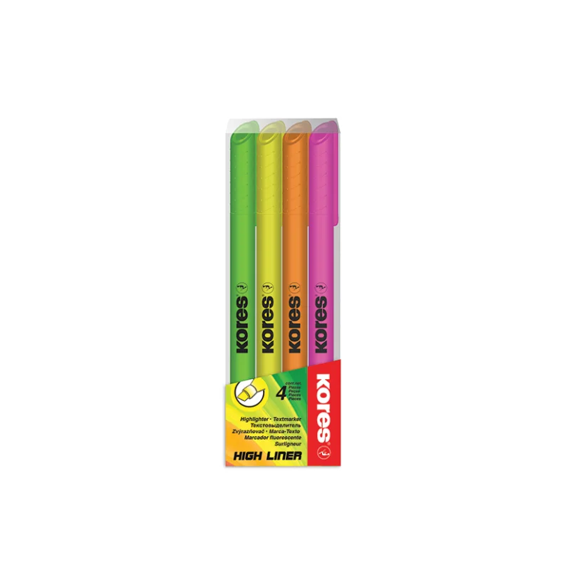 Vrácení Zdarma Zvýrazňovače Kores High Liner, 4 ks