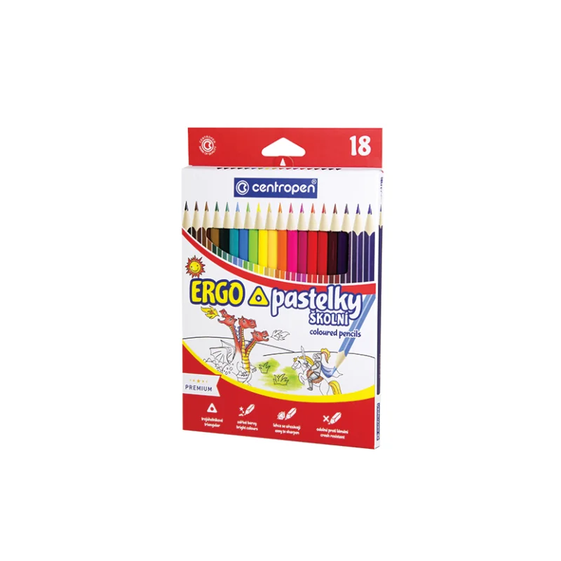 Originální Pastelky trojhranné Centropen, 18 ks