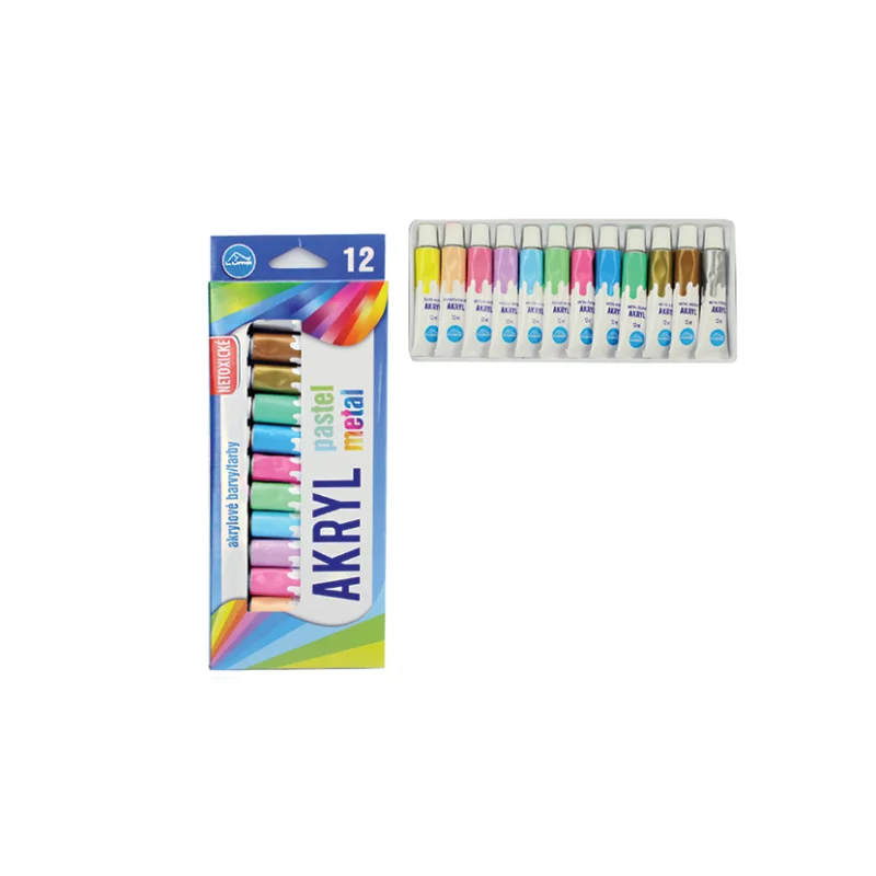 Barvy akrylové LUMA Metal + Pastel 12 ml, 12 ks Cenově Výhodný