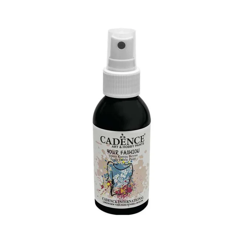 Barva na světlý textil ve spreji Cadence Your Fashion 100 ml, Černá Ověřený