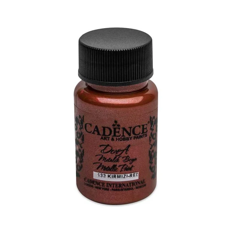 Barva akrylová Cadence Dora Metallic 50 ml, Metalická červená Sleva
