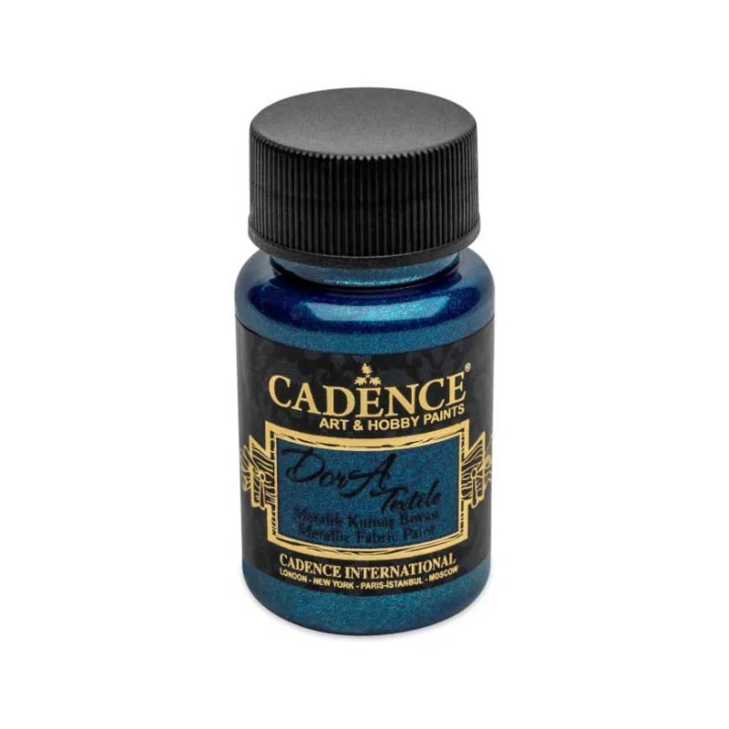 Novinka Barva na textil Cadence Dora Textile 50 ml, Metalická tmavě modrá