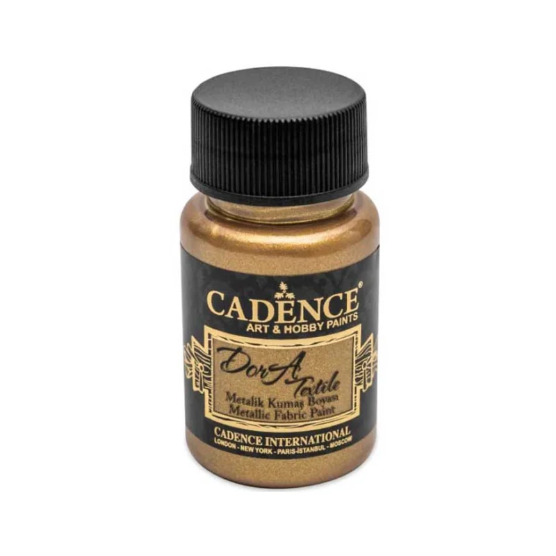 Poslední Šance Barva na textil Cadence Dora Textile 50 ml, Metalická antická zlatá