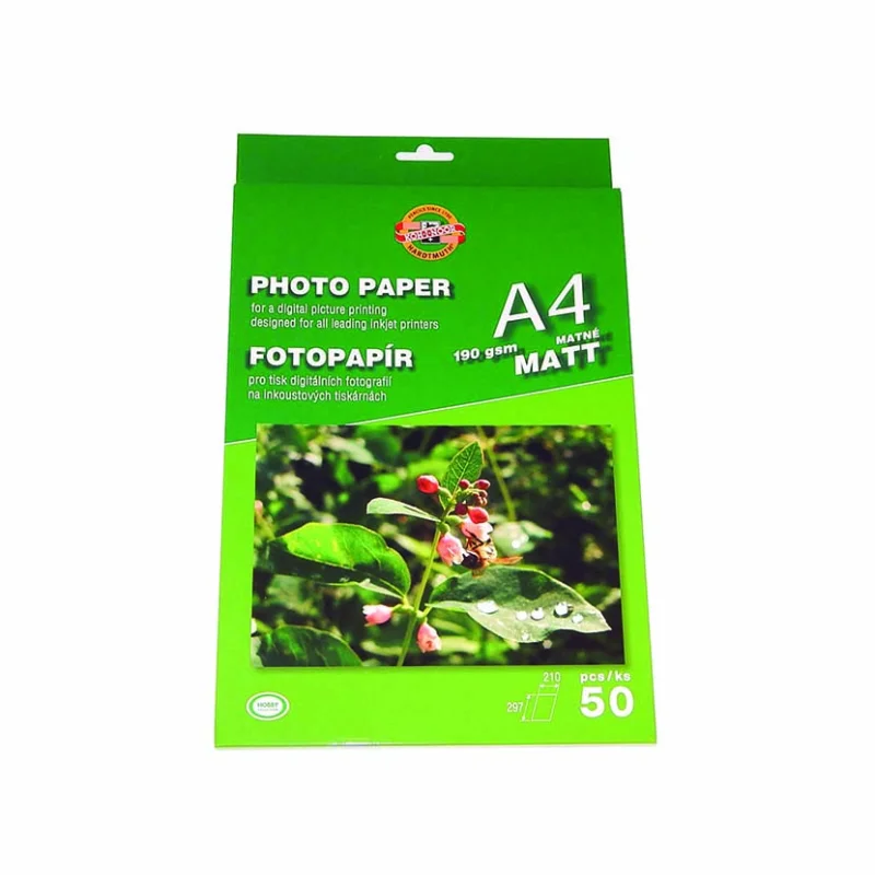 Fotopapír matný 190 g, 50 listů, Bílý Vysoce Kvalitní