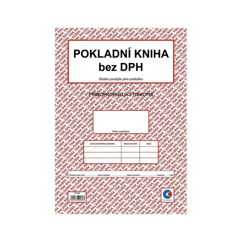 Cenově Výhodný Kniha pokladní bez DPH A4, Propisující