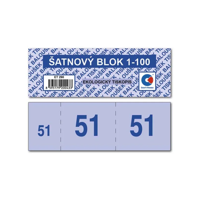 Blok šatnový 1-100 čísel, Mix barev Kup Teď