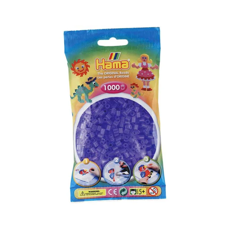 Pouze Dnes Korálky MIDI Hama 1 000 ks, průhledné, Fialové