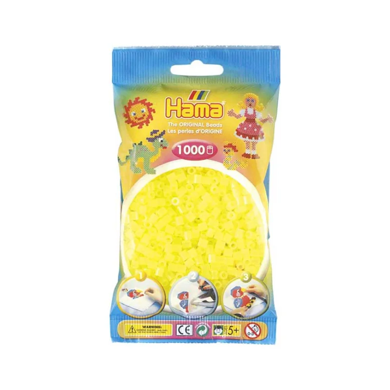 Korálky MIDI Hama 1 000 ks, neonové, Žluté Bezpečná Platba