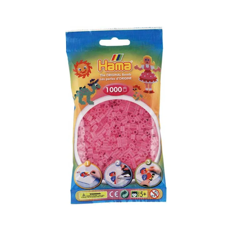 Nízká Cena Korálky MIDI Hama 1 000 ks, průhledné, Růžové