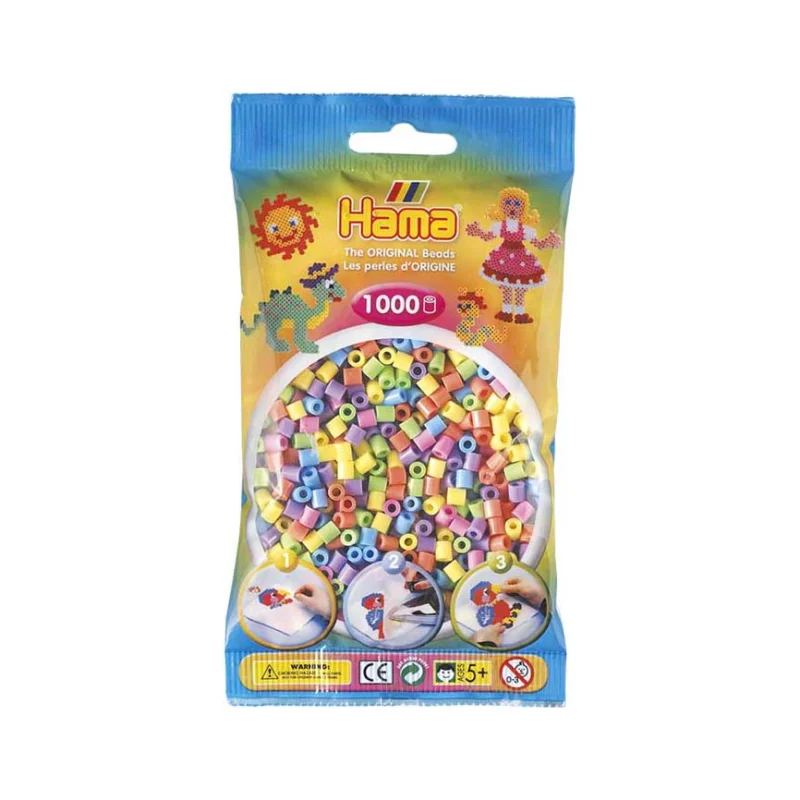Korálky MIDI Hama 1 000 ks, pastelové, Mix barev Sleva